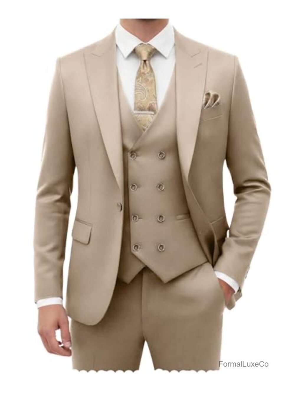 Men's 3 Piece Slim Fit Suit Groom Wedding Prom Tuxedo Set with Vest